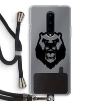 Angry Bear (black): OnePlus 8 Transparant Hoesje met koord