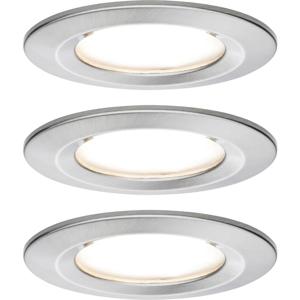 Paulmann Nova Inbouwlamp voor badkamer Set van 3 stuks LED LED 18 W IP44 IJzer (geborsteld)