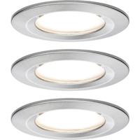 Paulmann Nova Inbouwlamp voor badkamer Set van 3 stuks LED LED 18 W IP44 IJzer (geborsteld)