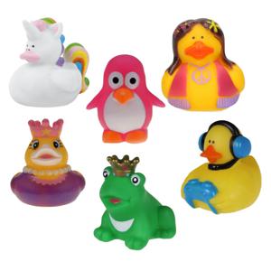 Rubber badeendjes/dieren mix - 6x stuks - badkamer fun artikelen - size 5 cm - kunststof