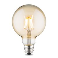 Edison Vintage LED lamp E27 LED filament lichtbron, Deco Globe G95, 9.5/9.5/13.5cm, Amber, Retro LED lamp Dimbaar, 4W 400lm 2700K, warm wit licht, geschikt voor E27 fitting