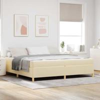 Bedframe met matras Crème 200 x 200 cm Stof