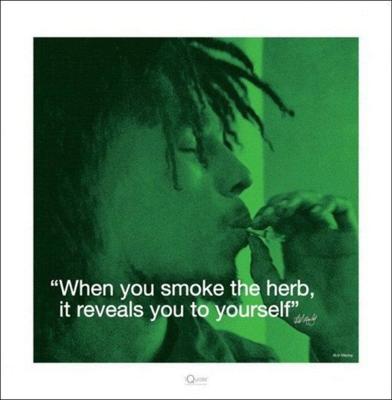 Kunstdruk Bob Marley - iQuote Herb 40x40cm