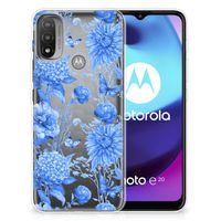 TPU Case voor Motorola Moto E20 | E40 Flowers Blue