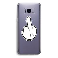 Middle finger white: Samsung Galaxy S8 Transparant Hoesje