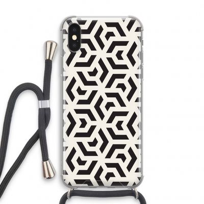 Crazy pattern: iPhone X Transparant Hoesje met koord