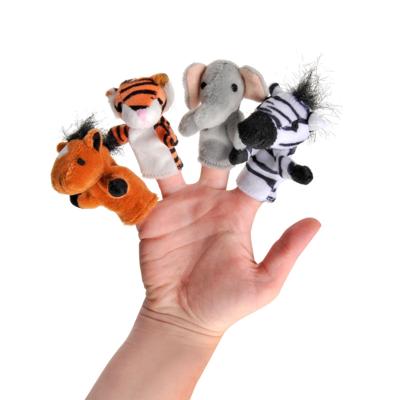 Goki vingerpopje wilde dieren, set van 8