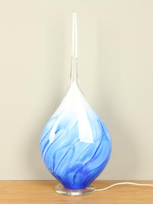 Glaskunst Schemerlamp blauw met rechte punt