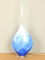 Glaskunst Schemerlamp blauw met rechte punt