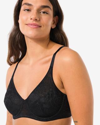HEMA Niet voorgevormde kanten bh met beugel zwart (zwart)