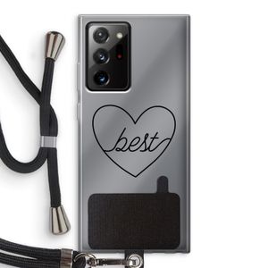 Best heart black: Samsung Galaxy Note 20 Ultra / Note 20 Ultra 5G Transparant Hoesje met koord