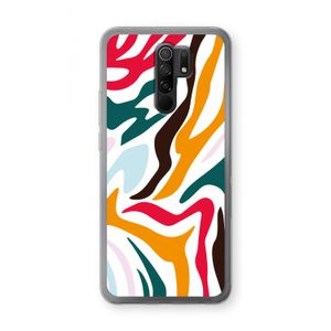 Colored Zebra: Xiaomi Redmi 9 Transparant Hoesje