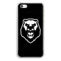 Angry Bear (black): iPhone 5 / 5S / SE Transparant Hoesje