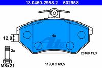 Remmenset, remschijf ATE, Remschijftype: Geventileerd: , Inbouwplaats: Vooras, u.a. für VW, Seat - thumbnail