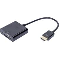 Digitus DA-70461 HDMI / VGA Adapter [1x HDMI-stekker - 1x VGA-bus, Jackplug female 3,5 mm] Zwart 10.00 cm