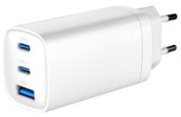 Gembird USB + 2x USB-C snellader | 65W | wit - 9540153 Gembird USB + 2x USB-C snellader | 65W | wit - 9540153