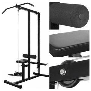 The Living Store Krachttoren Power Tower Fitness - Verstelbare Leg Curl - Veiligheidsbeugels - 2x10kg - 4x5kg