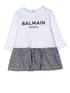 Balmain Kids robe à motif monogrammé - Blanc