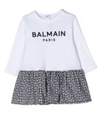 Balmain Kids robe à motif monogrammé - Blanc