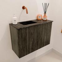 Toiletmeubel Mondiaz Joya Dlux | 60 cm | Meubelkleur Shadow | Faye wastafel Lava Wasbak Links | Zonder kraangat(en)