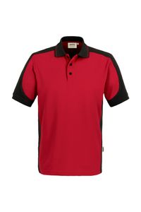 Hakro 839 Polo shirt Contrast MIKRALINAR® - Red/Anthracite - 5XL