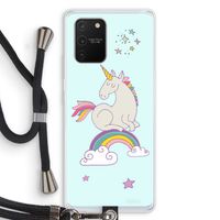 Regenboog eenhoorn: Samsung Galaxy S10 Lite Transparant Hoesje met koord