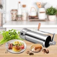 5 kg Worstenvuller Manuele Roestvrijstalen Worstenvuller Machine Zilveren Worstenvuller met Tafelklem Worstenspuit Inclusief 6 Vul Buizen
