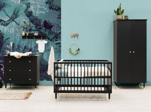 Babykamer Bopita Cloë Mat Zwart (2-deurs) incl. Matras en Wandrek
