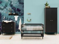 Babykamer Bopita Cloë Mat Zwart (2-deurs) incl. Matras en Wandrek - thumbnail