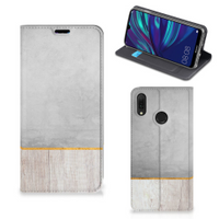 Huawei Y7 hoesje Y7 Pro (2019) Book Wallet Case Wood Concrete - thumbnail