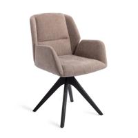 Jesper Home Eetkamerstoel 'Myoko' Revolve Oak Black, kleur Greystones
