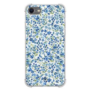 iPhone SE (2020/2022) / 8 / 7 shockproof hoesje - Vintage blue floral