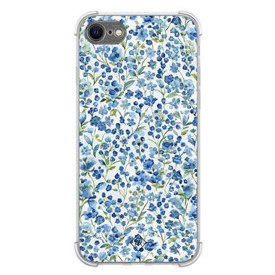 iPhone SE (2020/2022) / 8 / 7 shockproof hoesje - Vintage blue floral