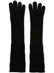 Saint Laurent gants en cachemire à patch logo - Noir