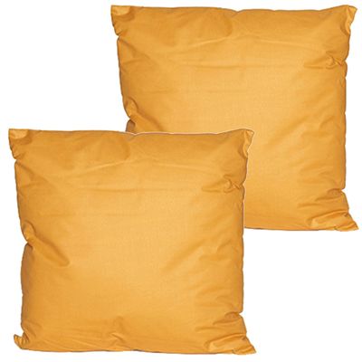 Buitenkussens - 2x - oker geel - 60 x 60 cm - binnen/buiten