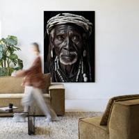 Urban Cotton Wandkleed 'Kabila' 145 x 190cm in Frame - black