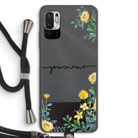 Gele bloemen: Xiaomi Redmi Note 10 5G Transparant Hoesje met koord