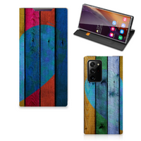 Samsung Galaxy Note 20 Ultra Book Wallet Case Wood Heart - Cadeau voor je Vriend