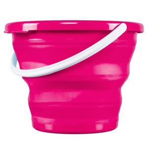 Emmer opvouwbaar - 10 Liter - roze - kunststof en rubber - Camping emmer