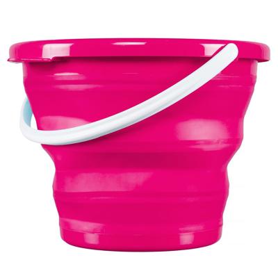 Emmer opvouwbaar - 10 Liter - roze - kunststof en rubber - Camping emmer