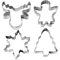 Creativ Company Uitsteekvormen, kerstboom, engel, rendier, sneeuwvlok, h: 8 cm, 4 stuk/ 1 doos