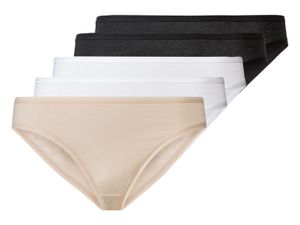 esmara 5 dames mini slips (L (44/46), Zwart/wit/beige)