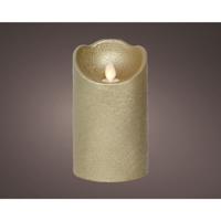 Lumineo Led waving kaars wax goud ø7,5xh12,5cm