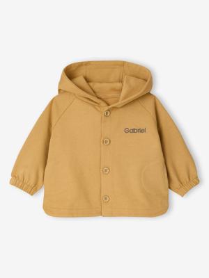 Personaliseerbaar vestje met capuchon voor baby's geel