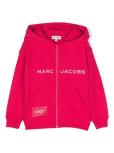 Marc Jacobs Kids hoodie zippé à logo imprimé - Rose