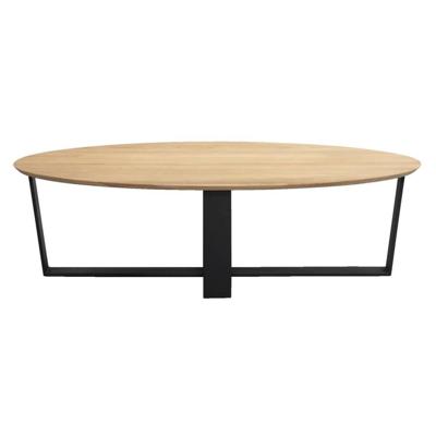 Leen Bakker - Salontafel Udo Eikenkleur/zwart - 34x120x70 Cm - Metaal/Eikenhout - Zwart#Bruin