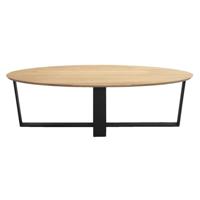 Leen Bakker - Salontafel Udo Eikenkleur/zwart - 34x120x70 Cm - Metaal/Eikenhout - Zwart#Bruin