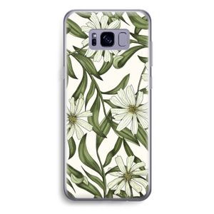 Wit bloemenpatroon: Samsung Galaxy S8 Plus Transparant Hoesje