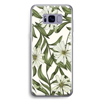 Wit bloemenpatroon: Samsung Galaxy S8 Plus Transparant Hoesje