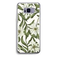 Wit bloemenpatroon: Samsung Galaxy S8 Plus Transparant Hoesje